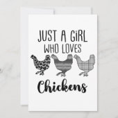Nee 1/2, gewoon een meisje dat van kippen houdt, g bedankkaart (Voorkant)