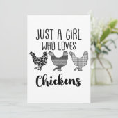 Nee 1/2, gewoon een meisje dat van kippen houdt, g bedankkaart (Staand voorkant)