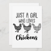 Nee 1/2, gewoon een meisje dat van kippen houdt, g bedankkaart (Voorkant / Achterkant)