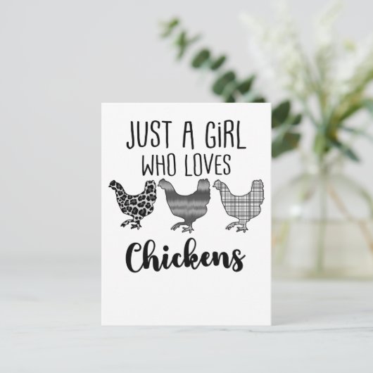 Nee 1/2, gewoon een meisje dat van kippen houdt, g briefkaart (Staand voorkant)