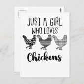 Nee 1/2, gewoon een meisje dat van kippen houdt, g briefkaart (Voorkant / Achterkant)