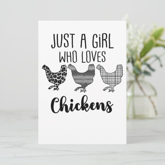 Nee 1/2, gewoon een meisje dat van kippen houdt, g kaart (Staand voorkant)