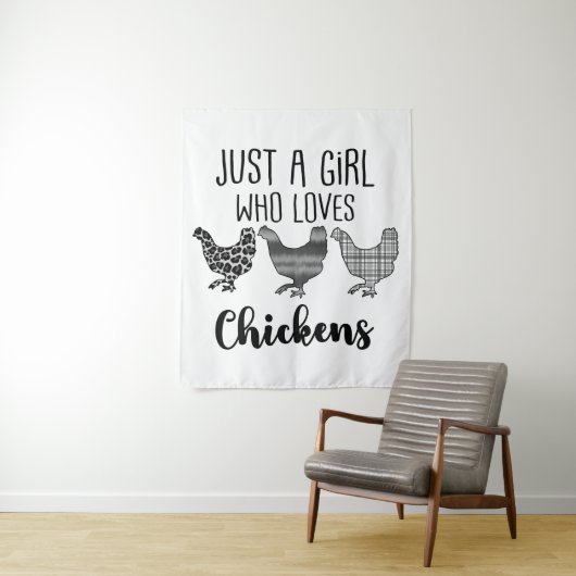 Nee 1/2, gewoon een meisje dat van kippen houdt, g wandkleed (In situ)