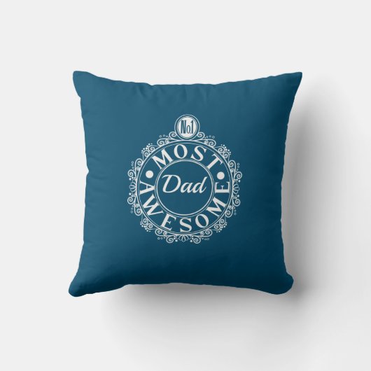 Nee.1 Meest Geweldige pap Aangepaste Witlijn Typog Kussen (Achterkant)