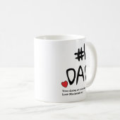 Nee.1 Pap Fathers Day Mok met hart Naam toevoegen (Voorkant rechts)