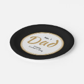 "Nee.1 Pap" Happy Vaderdag Black Papieren Bordje (Gekanteld)