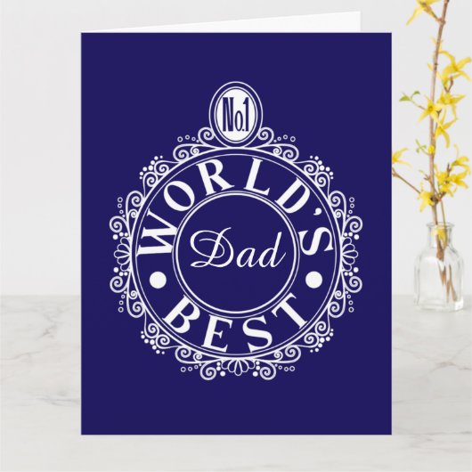 Nee.1 Werkt Beste Papa Aangepaste Typografie White Kaart (Gele Bloem)