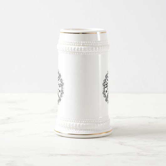 Nee.1 Werkt Beste Papa Aangepaste zwarte lijntypog Bierpul (Center)