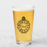 Nee.1 Werkt Beste Papa Aangepaste zwarte lijntypog Glas<br><div class="desc">Slim, scherp, zwart afdruk "No.1 Werkt beste vader"-motief. Klassieke illustratie met een handgetekend ontwerp en een letterteken. Unieke digitale kunst met zwarte lijntekening en typografie, exclusief HJ Graphic Design. Pas uw eigen tekst aan voor een gewaardeerd familielid en zorg ervoor dat u zich speciaal voelt. Geweldig voor een cadeautje op...</div>