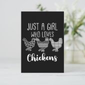 Nee 2/2, alleen een meisje dat van kippen houdt, g bedankkaart (Staand voorkant)