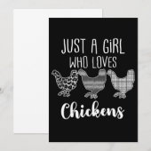 Nee 2/2, alleen een meisje dat van kippen houdt, g bedankkaart (Voorkant / Achterkant)
