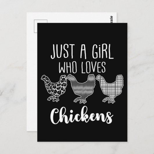 Nee 2/2, alleen een meisje dat van kippen houdt, g briefkaart (Voorkant / Achterkant)