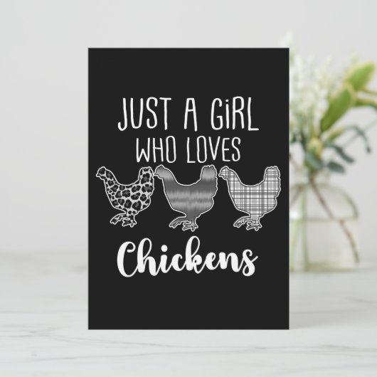 Nee 2/2, alleen een meisje dat van kippen houdt, g kaart (Staand voorkant)