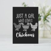 Nee 2/2, alleen een meisje dat van kippen houdt, g RSVP kaartje (Staand voorkant)