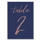 Nee, 2 - Glam Glitter Roos Gold en Blue Wedding Kaart (Achterkant)