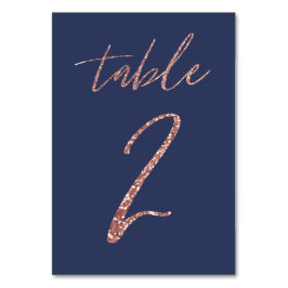 Nee, 2 - Glam Glitter Roze Goud en Blauwe Trouw Kaart