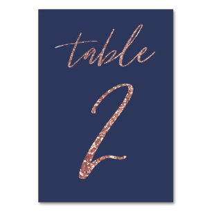 Nee, 2 - Glam Glitter Roze Goud en Blauwe Trouw Kaart
