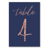 Nee, 4 - Glam Glitter Roze Goud en Blauwe Trouw Kaart (Voorkant)