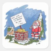 Nee Aan Santa grote vierkante stickers (Voorkant)