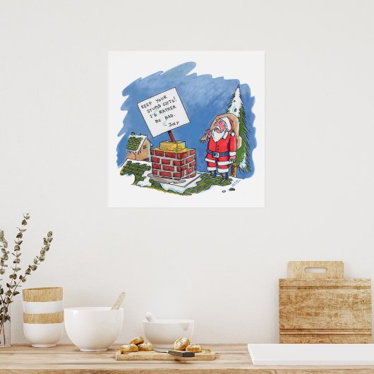 Nee aan Santa waarde matte poster (Keuken)