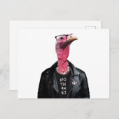 Nee bedankt. Funny Turkey met bril Briefkaart (Voorkant / Achterkant)