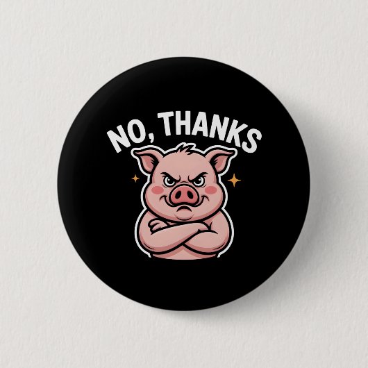 Nee Bedankt Ronde Button 5,7 Cm (Voorkant)