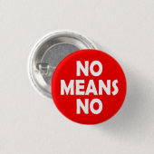 Nee betekent geen feminist ronde button 3,2 cm (Voorkant /achterkant)
