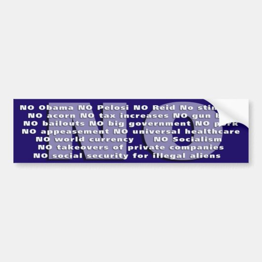 NEE! Conservatieve Bumpersticker (Voorkant)