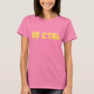 NEE CTRL - geel op legergroen T-shirt