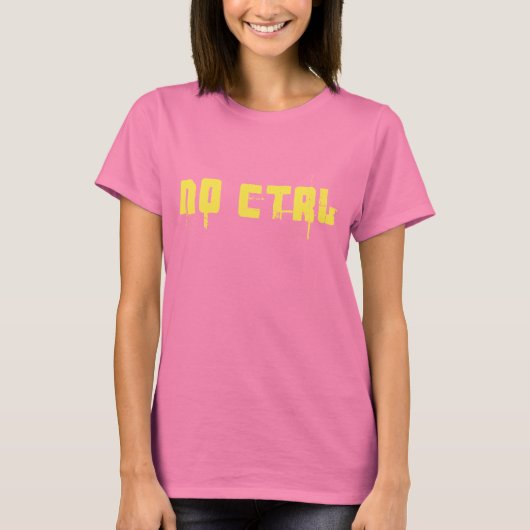 NEE CTRL - geel op legergroen T-shirt (Voorkant)