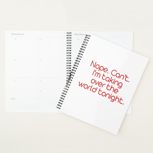 Nee. Dat kan niet. Maandelijkse planning Planner (Display)