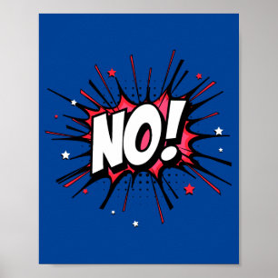 Nee! Dramatische Pop Art Comic Uitroep Poster