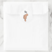Nee, duimen omlaag ronde sticker (Tas)