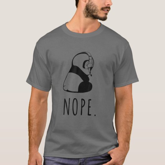 Nee. Gaming Panda Nope. Voor Introverted T-shirt (Voorkant)