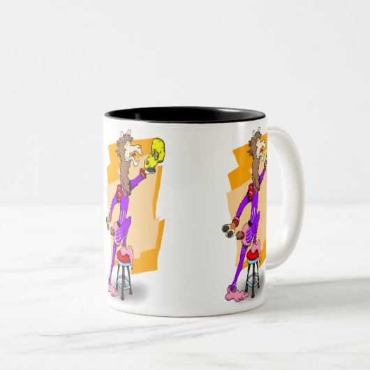 Nee, geen hooidrama de lama! 1 tweekleurige koffiemok (Voorkant rechts)