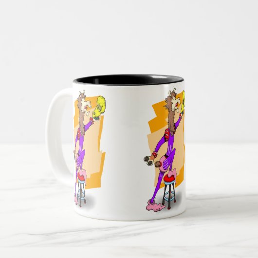 Nee, geen hooidrama de lama! 1 tweekleurige koffiemok (Voorkant links)