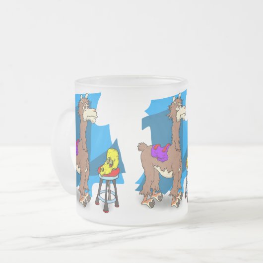 Nee, geen hooidrama de lama! 2 matglas koffiemok (Voorkant links)