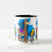 Nee, geen hooidrama de lama! 2 tweekleurige koffiemok (Center)