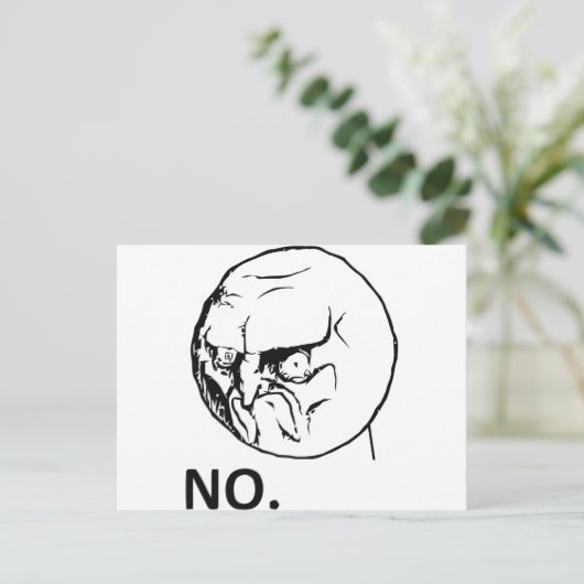 NEE! gezicht Briefkaart (Staand voorkant)