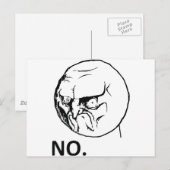 NEE! gezicht Briefkaart (Voorkant / Achterkant)