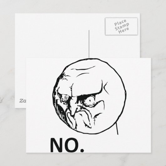 NEE! gezicht Briefkaart (Voorkant / Achterkant)
