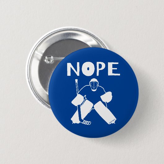 Nee Grappige Hockey Keeper flare Ronde Button 5,7 Cm (Voorkant /achterkant)