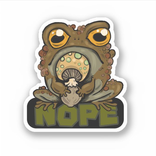 Nee. Grumpy Toad Sticker (Voorkant)