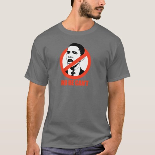NEE HIJ KAN NIET / ANTI-OBAMA T-SHIRT (Voorkant)