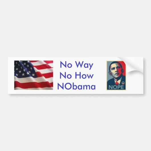 Nee, hoe NObama Bumpersticker (Voorkant)