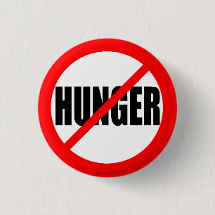 "NEE HUNGER" RONDE BUTTON 3,2 CM
