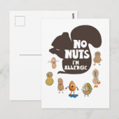 Nee, ik ben allergisch pinda Allergy Bewustheid Briefkaart (Voorkant / Achterkant)