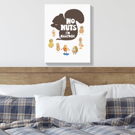 Nee, ik ben allergisch pinda Allergy Bewustheid Canvas Afdruk (Insitu (Slaapkamer))