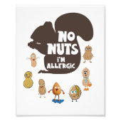 Nee, ik ben allergisch pinda Allergy Bewustheid Foto Afdruk (Voorkant)