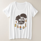 Nee, ik ben allergisch pinda Allergy Bewustheid Grote Maat T-shirt (Design voorkant)
